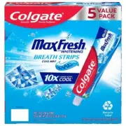 Colgate MaxFresh Toothpaste with Mini Breath Strips, Cool Mint, 7.3 oz., 5 pk