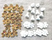 Christmas Table Scatter Decorations Snow Hats, Snow Flakes, Gingerbread Men 68pc
