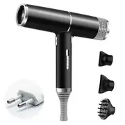 Professional 2000w Hair Dryer with Diffuser - Icetek Negative Ionic Fast Drying Hairdryer Black