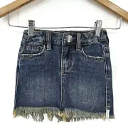 New One Teaspoon Denim Mini Skirt Girls 4-5 Dirty Indigo 2020 Stretch HW