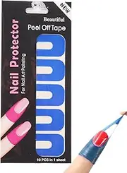 JIEBWCHA Cuticle Protector for Gel Nail Painting - U-Shape Soft Nail Guards for Polish | Nail Tape for Fingers, Peel Off Nail Stickers, Spill Proof Stickers, Hand Supplies for Girls, Adults