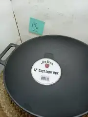 12" Cast Iron Wok Jim Beam