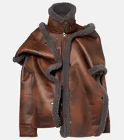 [Y/Project] Y/Project Snap Off faux shearling-trimmed jacket AU 14 brown