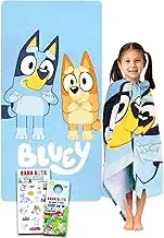 Disney Bluey Beach Towel for Kids - Bundle with 27" x 54" Bluey Microfiber Pool Towel Plus Stickers, More | Bluey Beach Towel Set for Boys, Girls