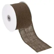 3" Wide 10 Yards Burlap Fabric Ribbon Jute Crafts Roll Wrapping Brown