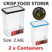 2x Fresh Food Storer 2.66L Air Tight Container Fresh Kitchen Storage Cooking Box