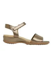 [Wide Steps] Camden Pewter Metallic Sandals