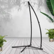Hammock Frame Chair Stand Powder Coated Steel Garden Patio Swing Holder Black