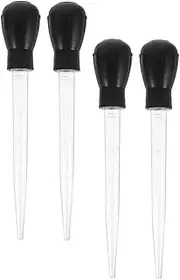 Grill Greaser Tool Kit 4pc Basting Set Silicone Bulb Brush Large Turkey Baster Efficient Oil Application Smoke Reduction BBQ Accessories