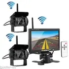 2x Wireless IR Night Vision Truck Rear View Reverse Backup Camera + 7" Monitor