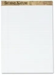 Tops Recycled Perf-Top Pads,Legal Rule,8-1/2"x11-3/4",White