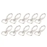 Metal Swivel Lanyard Snap Hook Lobster Claw Clasp Clips Silver Tone 10 Pcs