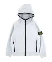 Stone Island Junior Zipped Logo Patch Hooded Jacket 8Y sky color