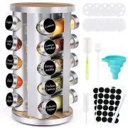 Spice Rack Organizer With Jars For Cabinet 20pcs Revolving/rotating Seasoning