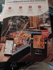 ThermoPro Bluetooth 4 Probe 650Ft Range Remote MeatThermometer TP25W New