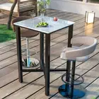 Vintage 4 Person High Pub Bar Table Kitchen Dining Breakfast Tables Sturdy Frame