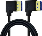Displayport 1.4 Cable 8K@60Hz, Dafensoy 90 Degree Right Angle Displayport Male to Right Angle Displayport Male Cable, Support 8K/60Hz, 4K/144Hz Audio Video Speed up to 32.4Gbps (3.3Feet/1M)