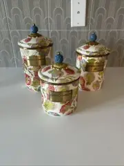 MacKenzie-Childs MORNING GLORY Canister Set of 3, Display Only, Retired