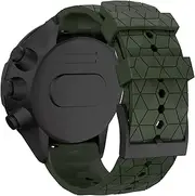 WIIKAI Replacement for SUUNTO 9 Baro/SUUNTO 9 Strap Bands,Silicone Watch Band Compatible for SUUNTO 9 Baro/SUUNTO 9 (ArmyGreen)