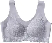 [MINHJK] Girls Sports Bra Latex Traceless Women Underwear without Steel Rings One-Piece Gather for Collar Collection Sports Lace Sleep Bras Kids Underwear
