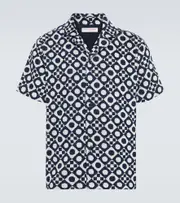 [Orlebar Brown] Orlebar Brown Howell printed cotton terry shirt UK 16 blue