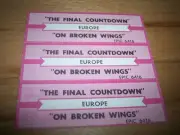 3 Europe Final Countdown / On Broken Wings Jukebox Title Strips