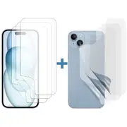 3 Set Soft PET Film Screen Protector for Apple iPhone 15 PLUS Front and Back