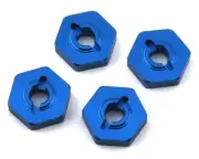 Team Associated Factory Team Reflex 14B/14T Aluminum Wheel Hexes (Blue) (4)