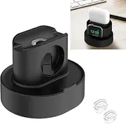 SOKUSIN Stand for Apple Watch Charger - iWatch AirPod Charging Stand Holder Dock Compatible with Apple Watch Series 9 8 Ultra2 Ultra SE2 7 6 SE 5 4 3 2 and AirPods 1/2/3/Pro【Nightstand Mode】 Black