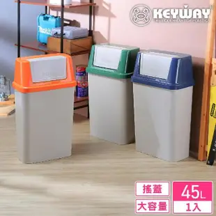 【KEYWAY 聯府】盧昂分類附蓋垃圾桶45L(MIT台灣製造)