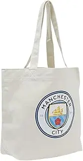 Manchester City FC Style MCI-TTB01 Canvas Tote Bag, Ivory/Greelish, Ivory/Greenish, Free Size