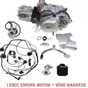 125cc Electric Semi Auto Engine Motor 3+1 Reverse ATV GoKart Quad + Wire Harness
