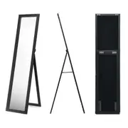 Costway Full-length Wooden Mirror Free-Standing Mirror Wall Mirror Bedroom & Living Room Black
