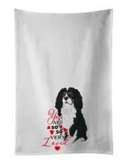 NEW Cavalier King Charles Spaniel Tricolor #1 so Loved Kitchen Towel Set of 2