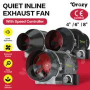 Hydroponics Grow Tent Silent Inline Duct Fan with Speed Controller 4/6/8 Inch