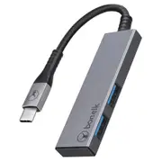 Bonelk Long-Life Slim USB-C to 2 x USB 3.0 Hub Adapter for Laptop/Computer Grey