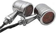 Turn Signal Indicator 2Pcs Universal Motorcycle LED Bullet Turn Signal Light Amber Brake Running Lights Indicators Moto Light (Color : Silver)