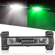 Nibright UTV Interior Dome Light Universal Roll Bar Mount LED Light Utility Roll Cage Light for UTV ATV Polaris RZR Can-Am Ranger Truck Car Off Road - White/Green