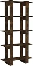 Bookcase Room Divider Smoked Oak 80x30x160 cm - Engineered Wood Standing Shelf for Living Room, Bedroom, Office - Modern Space-Saving Storage Solution