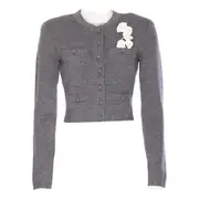 [Self-portrait] Self-portrait Crochet-flower Button Cardigan XS GREY