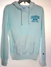 New Champion Hoodie Sweatshirt, Retro look, Oversized fit Mens XS, Baby Blue