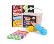 Jarmelo Outdoor Washable Sidewalk Chalk 24 Colours Kit/Holders Kids Arts/Craft