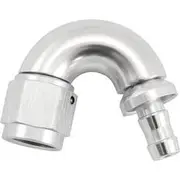 Aeroflow -6AN to 5/16" Barb 150 Degree Full Flow Push Lock Silver - AF515-06-05S
