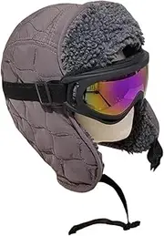 [RYZGOJV] Kids Winter Hat Cycling Cap, Unisex Kids Children Hat Warm Keep Cap with Eyeglasses Outdoor Sports Cap Purple, Multicolor, One Size