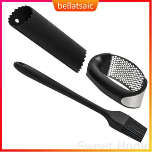 3Pcs Manual Silicone Garlic Peeler Stainless Steel Press Roc