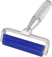 Dust Remover Manual Roller, Silicone Manual Roller, Silicone Cleaner Laminated Static Lint Remover with Metal Handle Blue Cleaner Tool for (6 Inch)