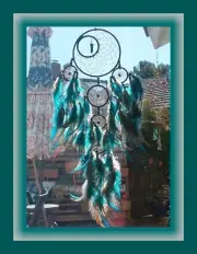 TURQUOISE DREAMCATCHER, Native American NAVAJO Design PROSPERITY Dreamcatcher
