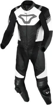 Macna Varshall, leather suit 1pcs. perforated , color: Black/White/Grey , size: 50