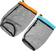 BIUDECO 2Pcs Portable Mesh Clothes Storage Bag Multi Use Travel Pouch for Camping Storage Lightweight Dustproof Drawstring Bag for Clothes Organization
