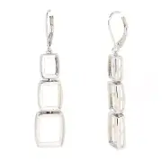 Sterling silver Semi Mount Earrings Setting Cushion 12x10 10x8 8x6mm 7 Gm